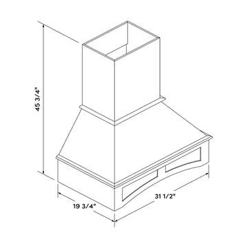 Craft Cabinetry Recessed Panel Gray Stain 30" Hood Image Specifications