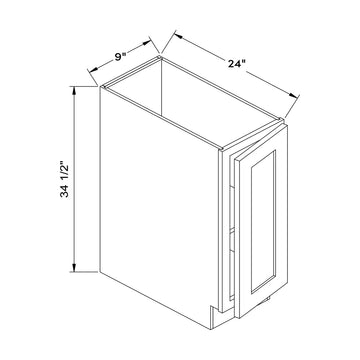 Craft Cabinetry Shaker Aqua 9”W Base Cabinet