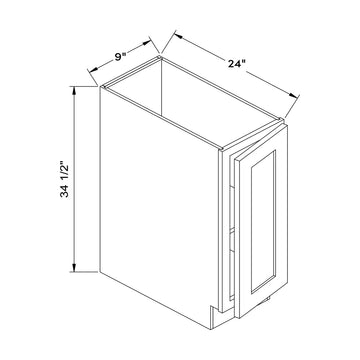 Craft Cabinetry Shaker Black 9”W Base Cabinet Image Specifications