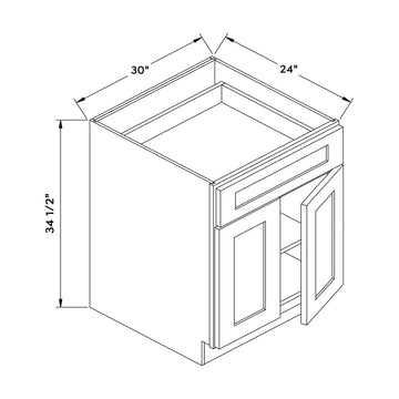 Craft Cabinetry Shaker Aqua 30”W Base Cabinet