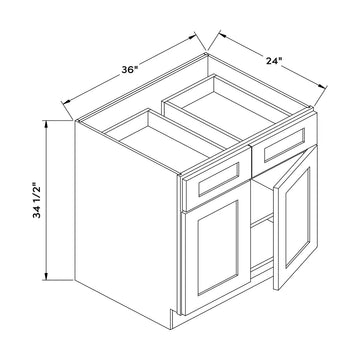 Craft Cabinetry Shaker Aqua 36”W Base Cabinet