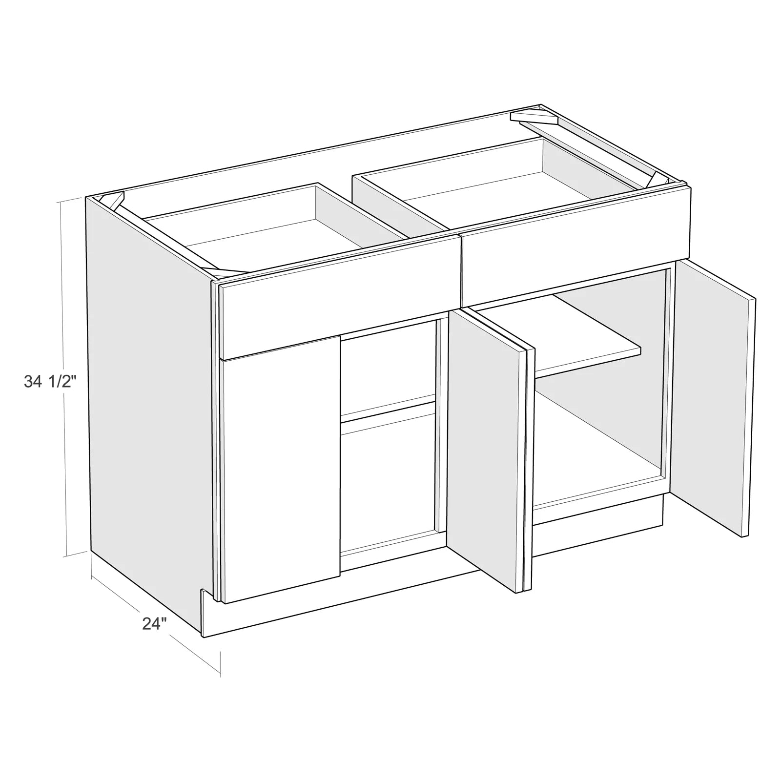 Fabuwood Allure Luna Timber 48"W Base Cabinet Photo