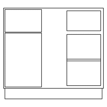 Fabuwood Allure Galaxy Pitch Black 39"W Corner Base Cabinet Photo