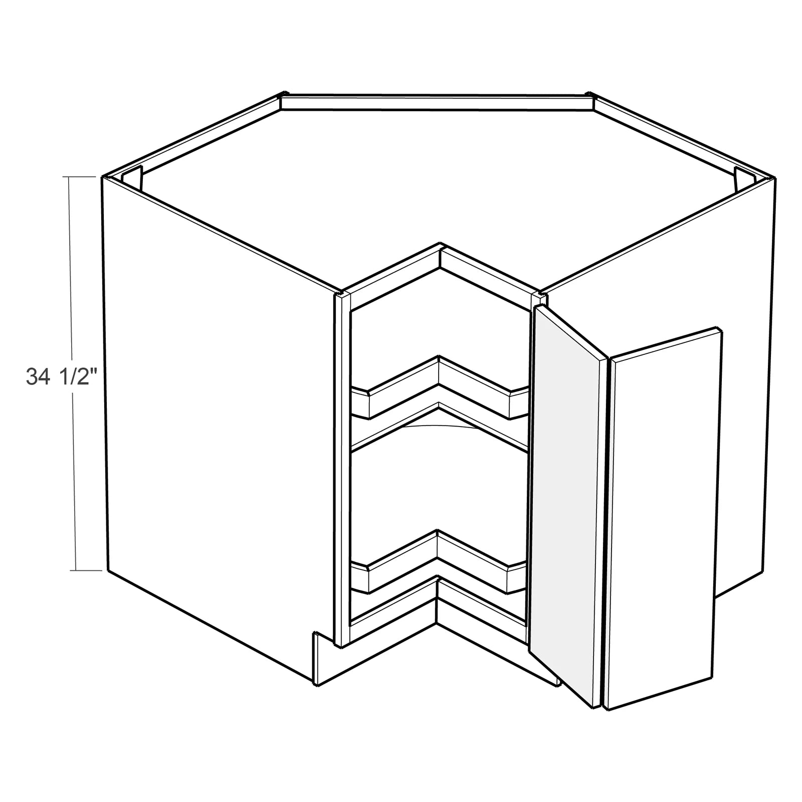 Fabuwood Allure Nexus Frost 33"W Lazy Susan Cabinet Photo
