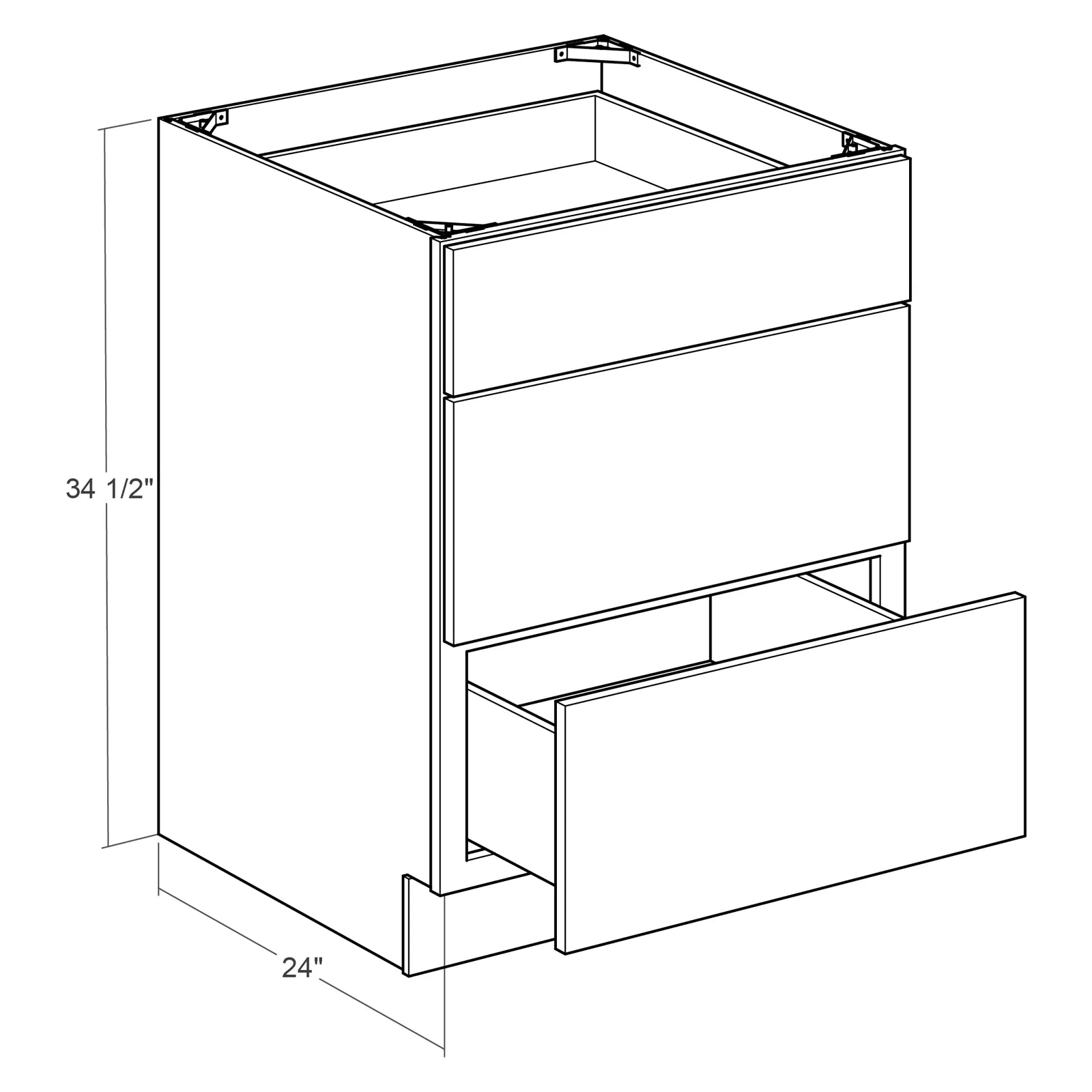 Fabuwood Allure Fusion Cloud White 30"W Drawer Base Cabinet Photo