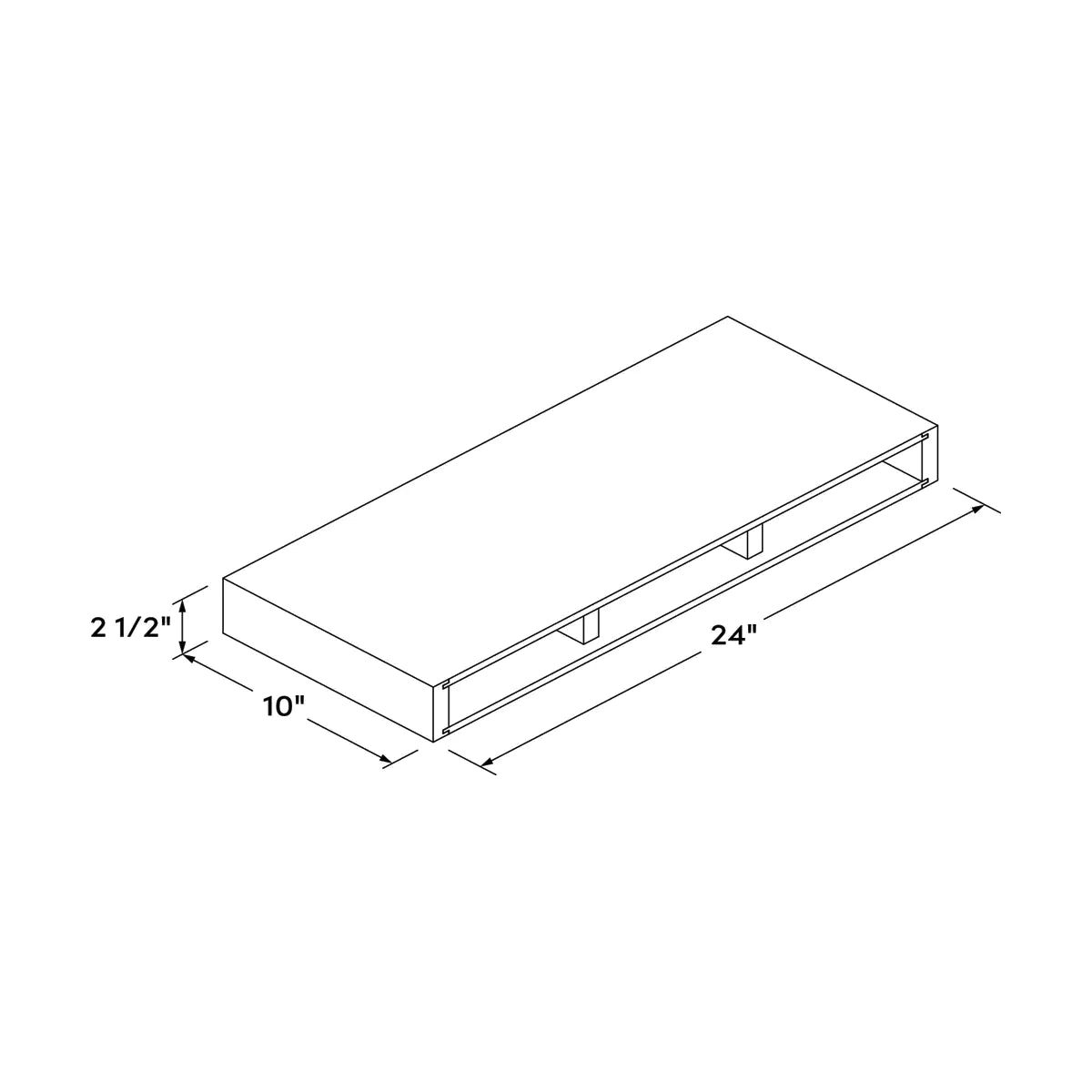 Craft Cabinetry Shaker Black 24" Floating Shelf Image Specifications