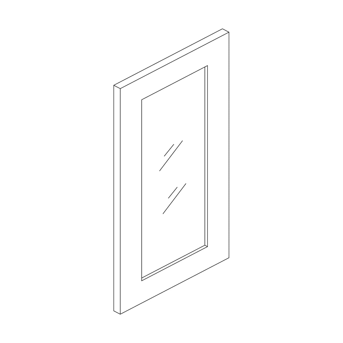 Craft Cabinetry Recessed Panel Gray Stain 11.5”W x 14”H Glass Door Image Specifications