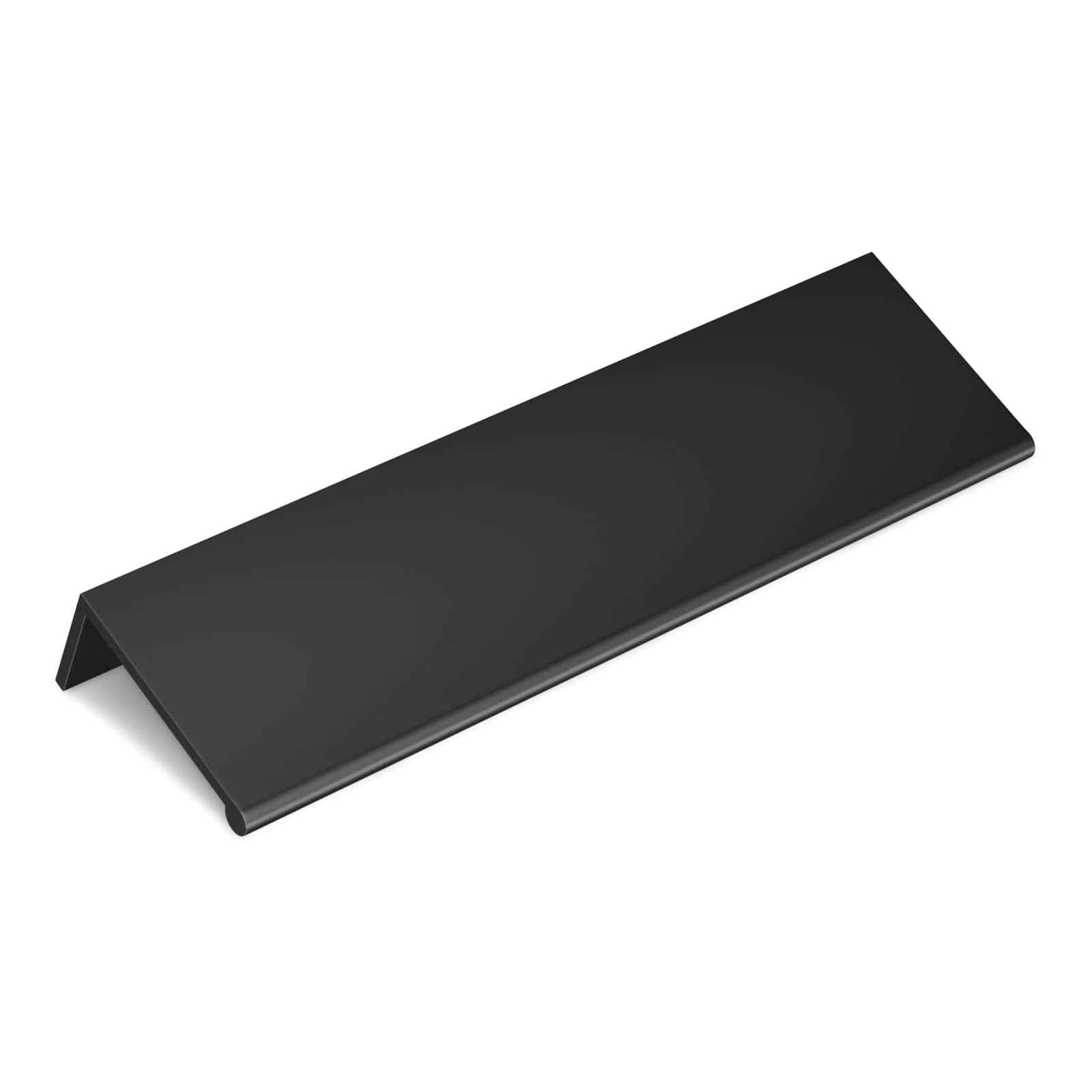 Modern Matte Black Cabinet Edge Pull 4 in. (101mm) by CabinetsHQ.com