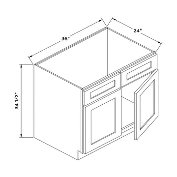 Craft Cabinetry Shaker Aqua 36”W Sink Cabinet