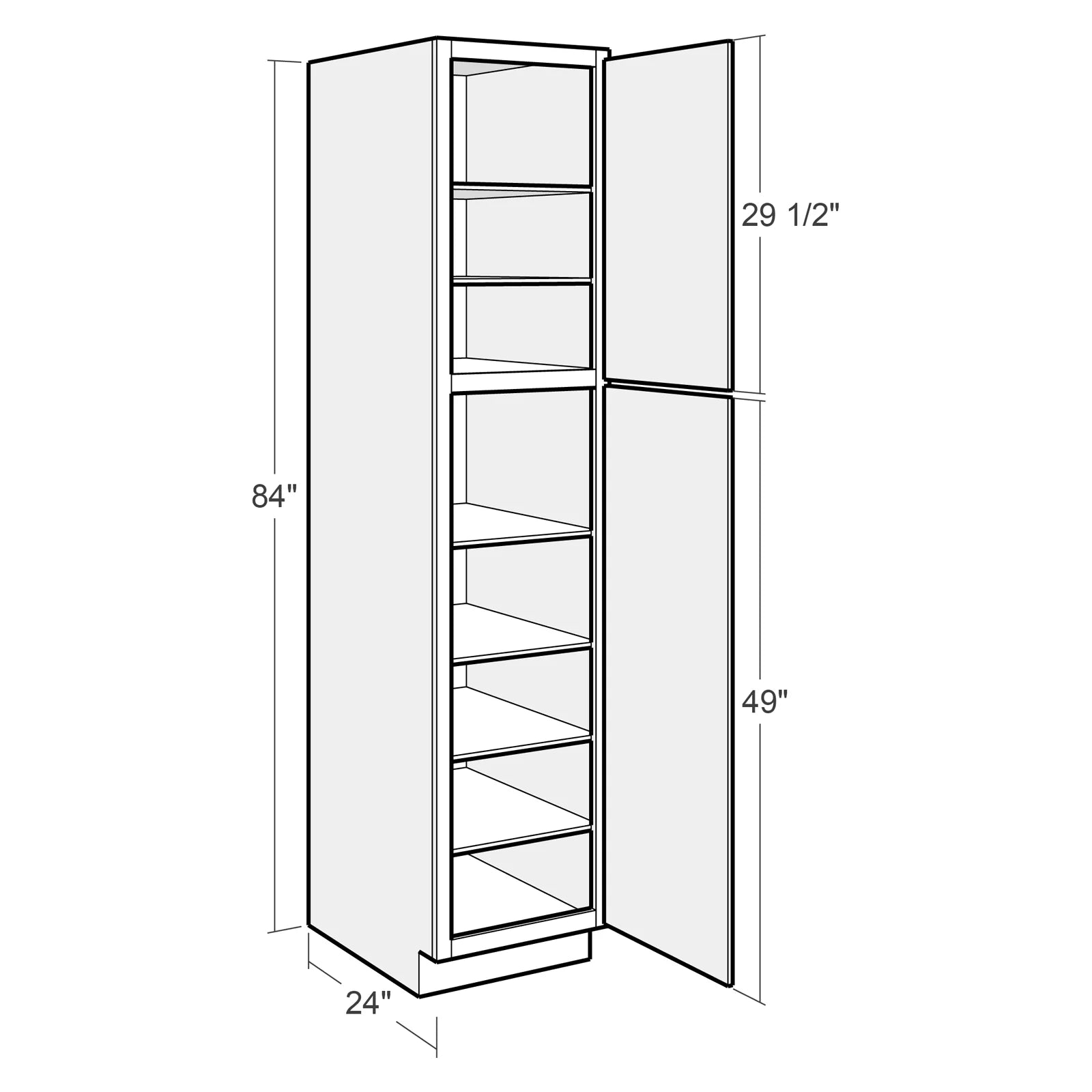 Fabuwood Allure Luna Sage Green 15"W x 84"H Pantry Cabinet Photo