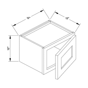 Craft Cabinetry Recessed Panel Gray Stain 12”W x 12”H Wall Cabinet Image Specifications