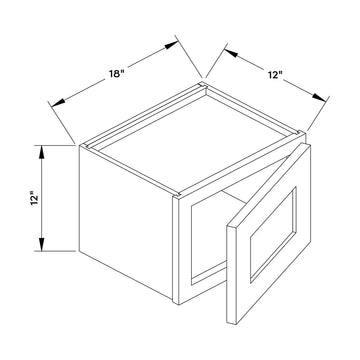Craft Cabinetry Recessed Panel Gray Stain 18”W x 12”H Wall Cabinet Image Specifications
