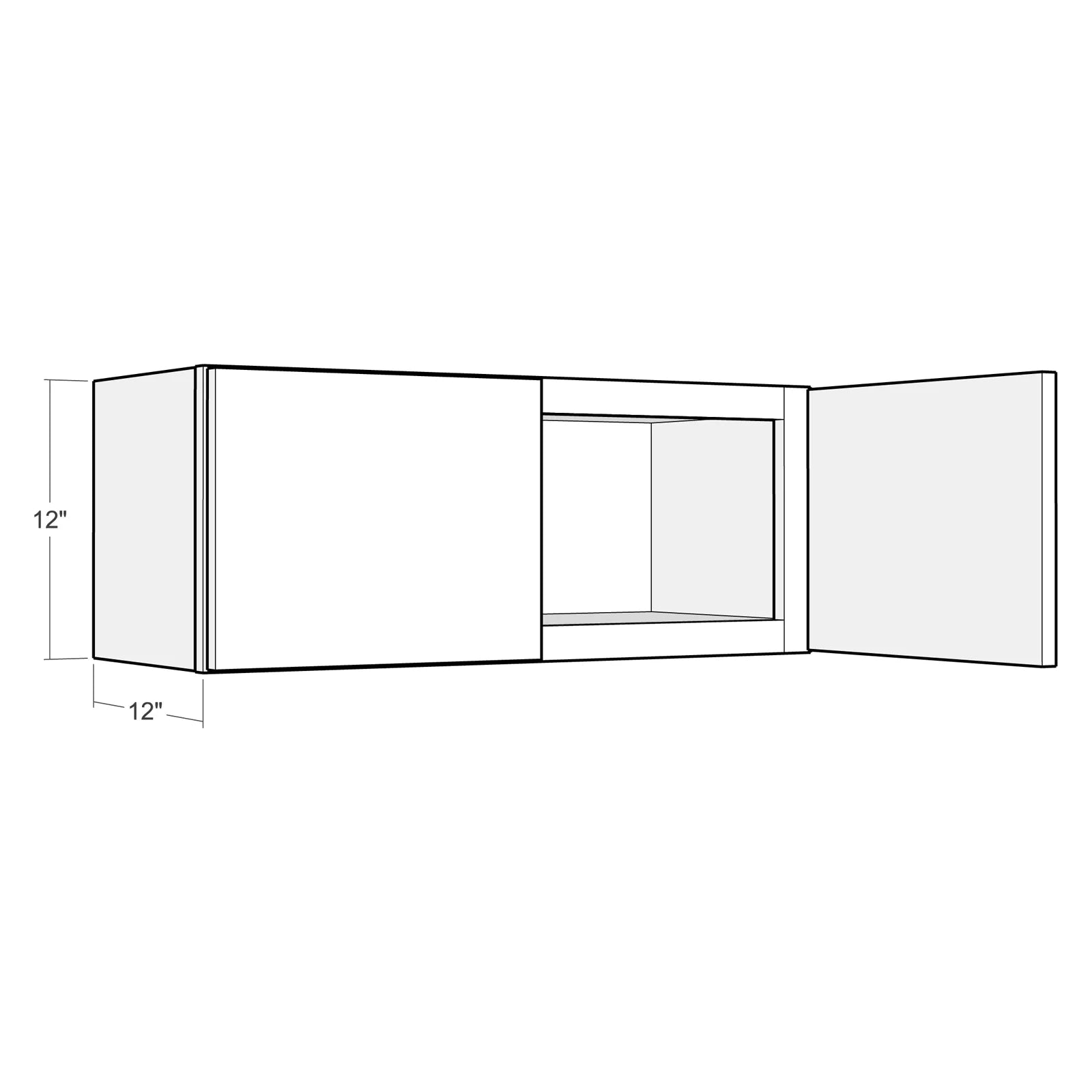Fabuwood Allure Luna Pitch Black 36"W x 12"H Wall Cabinet Photo