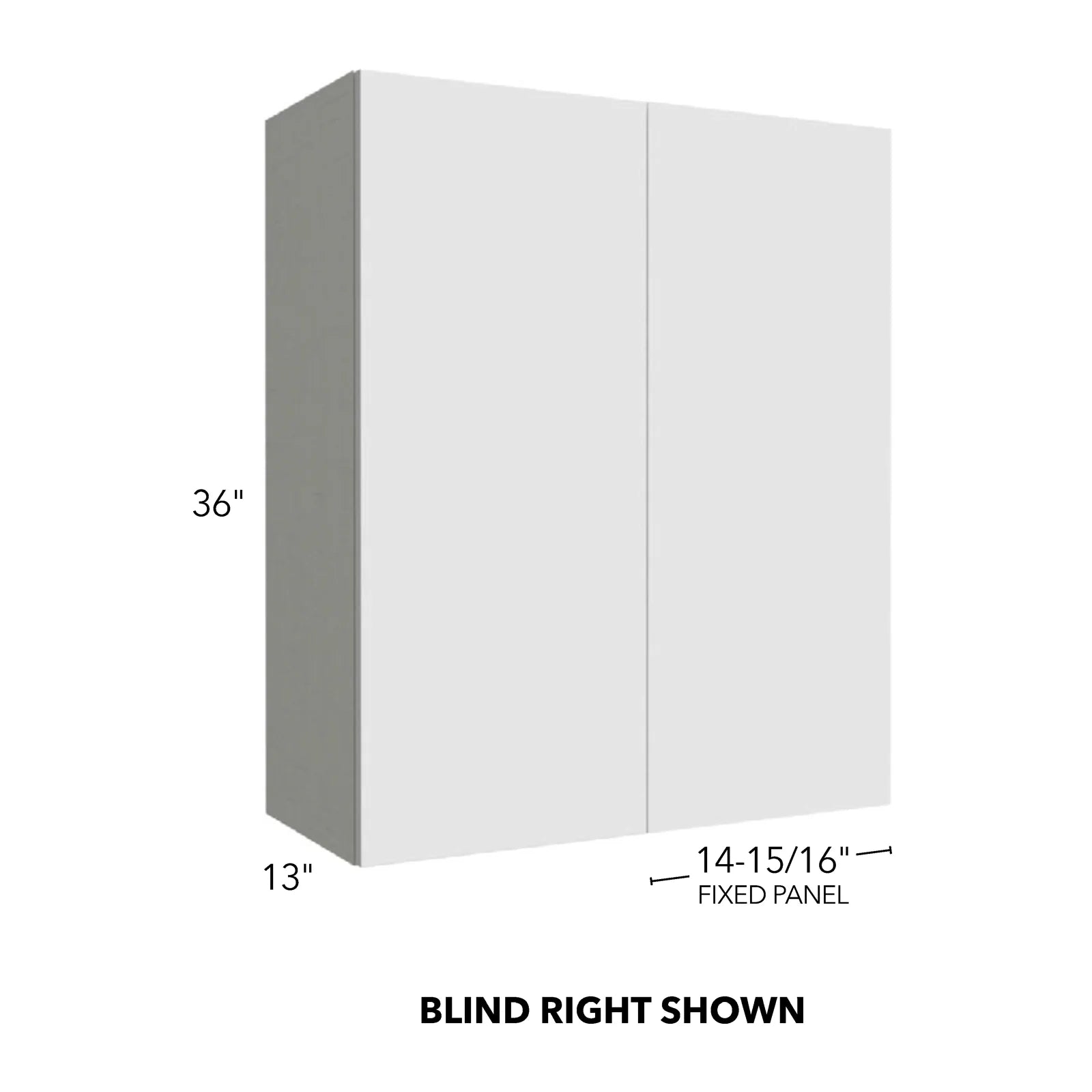 Fabuwood Illume Catalina Olivo Gloss 27"W x 36"H Blind Wall Corner Cabinet Photo