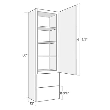 Fabuwood Allure Nexus Frost 18"W x 60"H Wall With Drawers Cabinet Photo