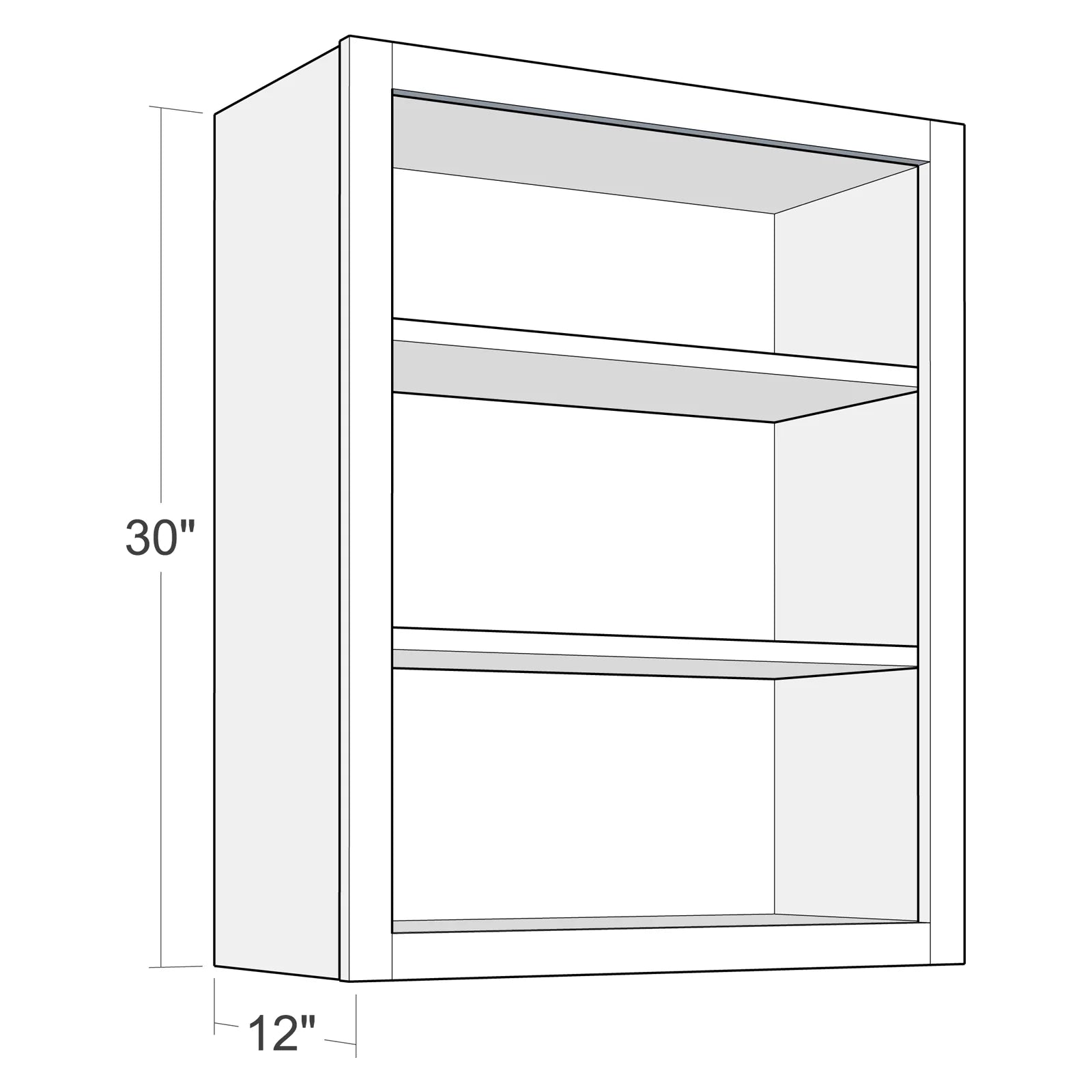 Fabuwood Allure Fusion Cloud White 15"W x 30"H No Door Wall Cabinet Photo
