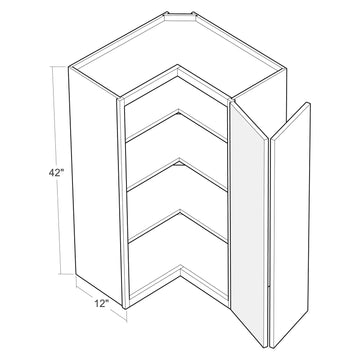 Fabuwood Allure Galaxy Pitch Black 24"W x 42"H Wall Pie Cut Corner Cabinet Photo