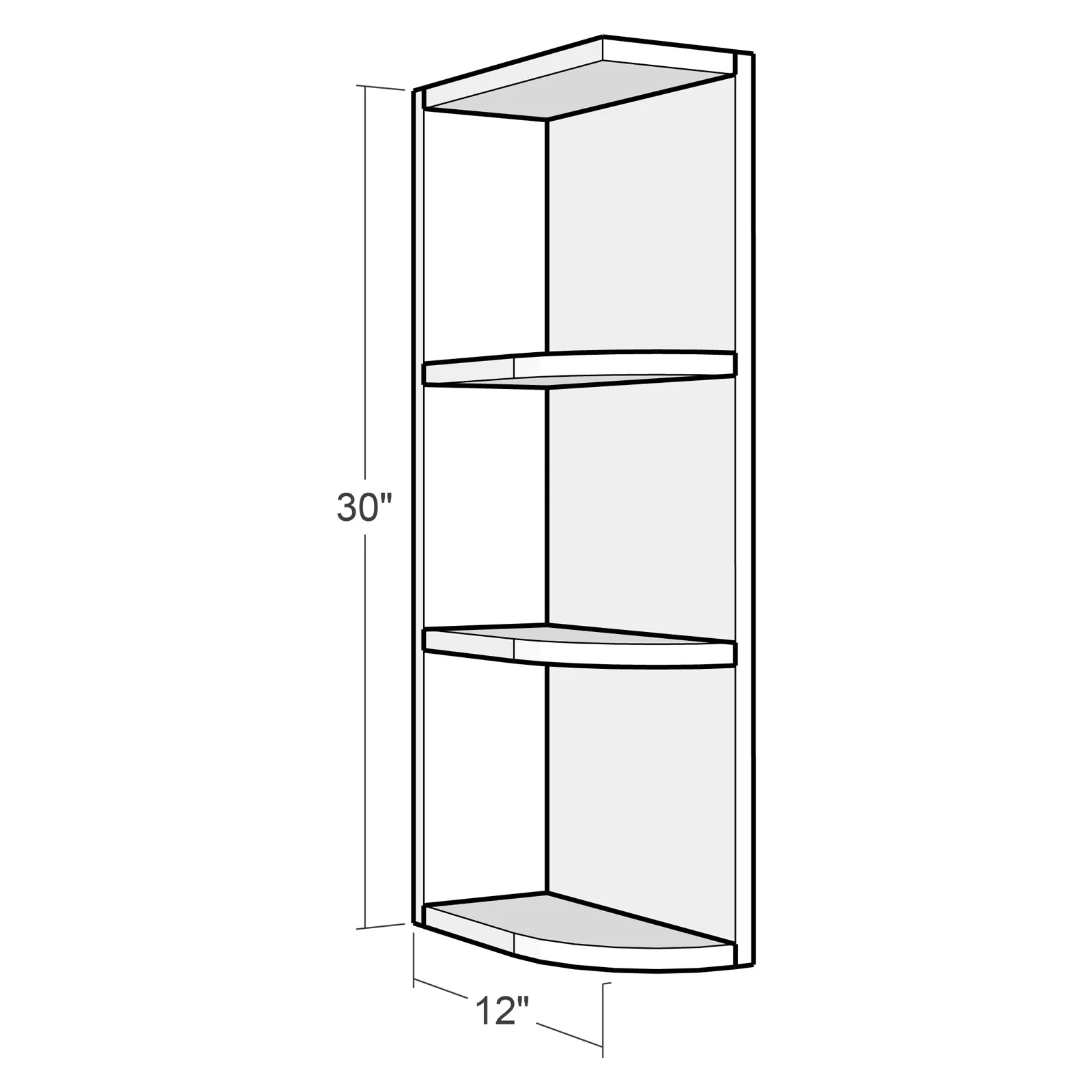 Fabuwood Allure Fusion Oyster 6"W x 30"H Wall Open End Right Photo