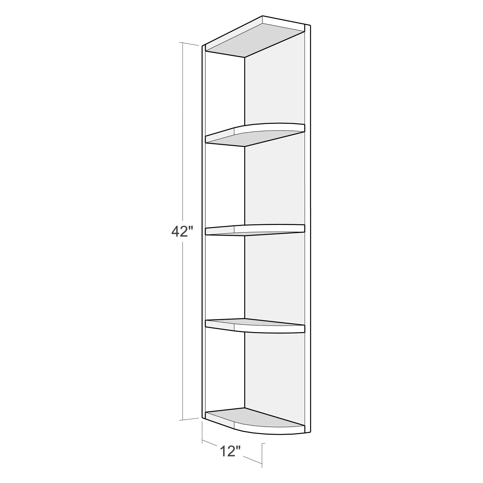 Fabuwood Allure Fusion Oyster 6"W x 42"H Wall Open End Right Photo