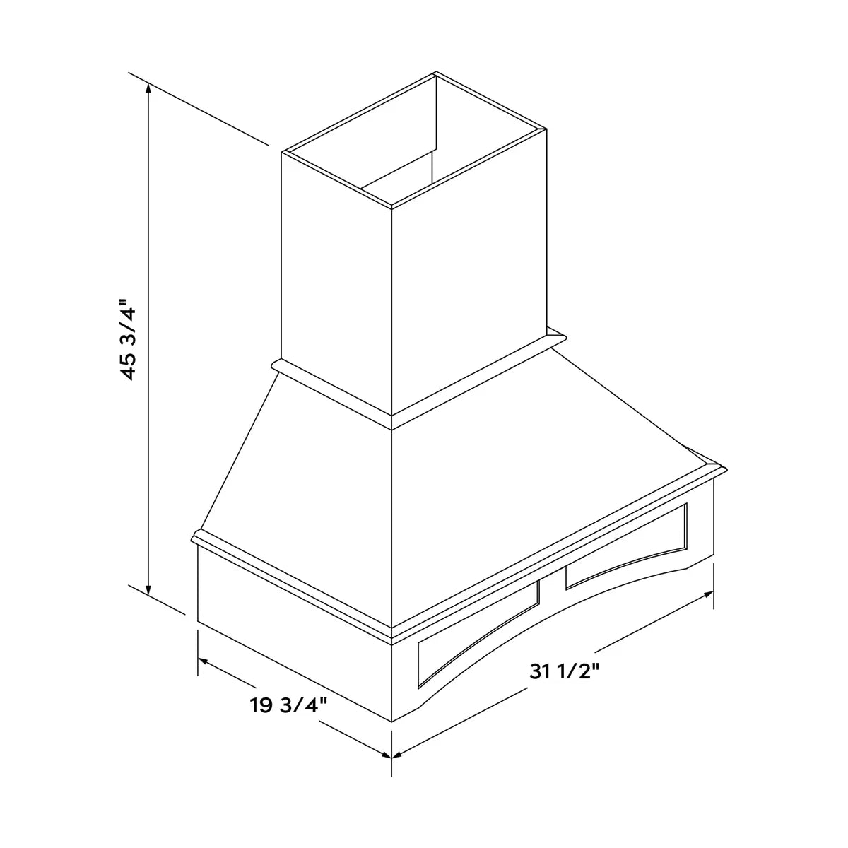 Craft Cabinetry Recessed Panel Gray Stain 30" Hood Image Specifications