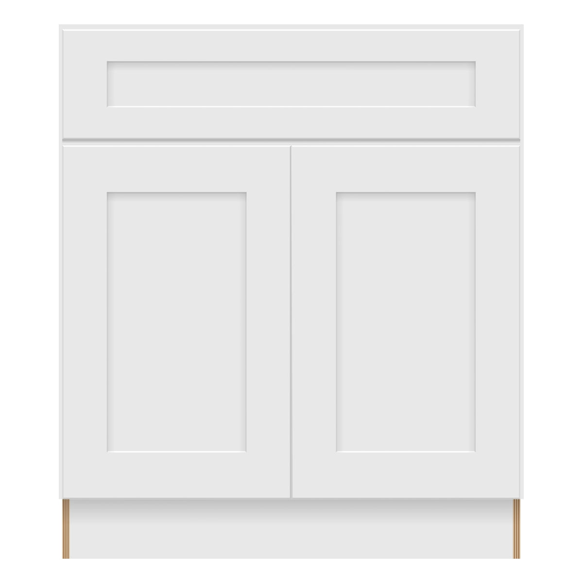 Craft Cabinetry Shaker White 30"W Sink Cabinet