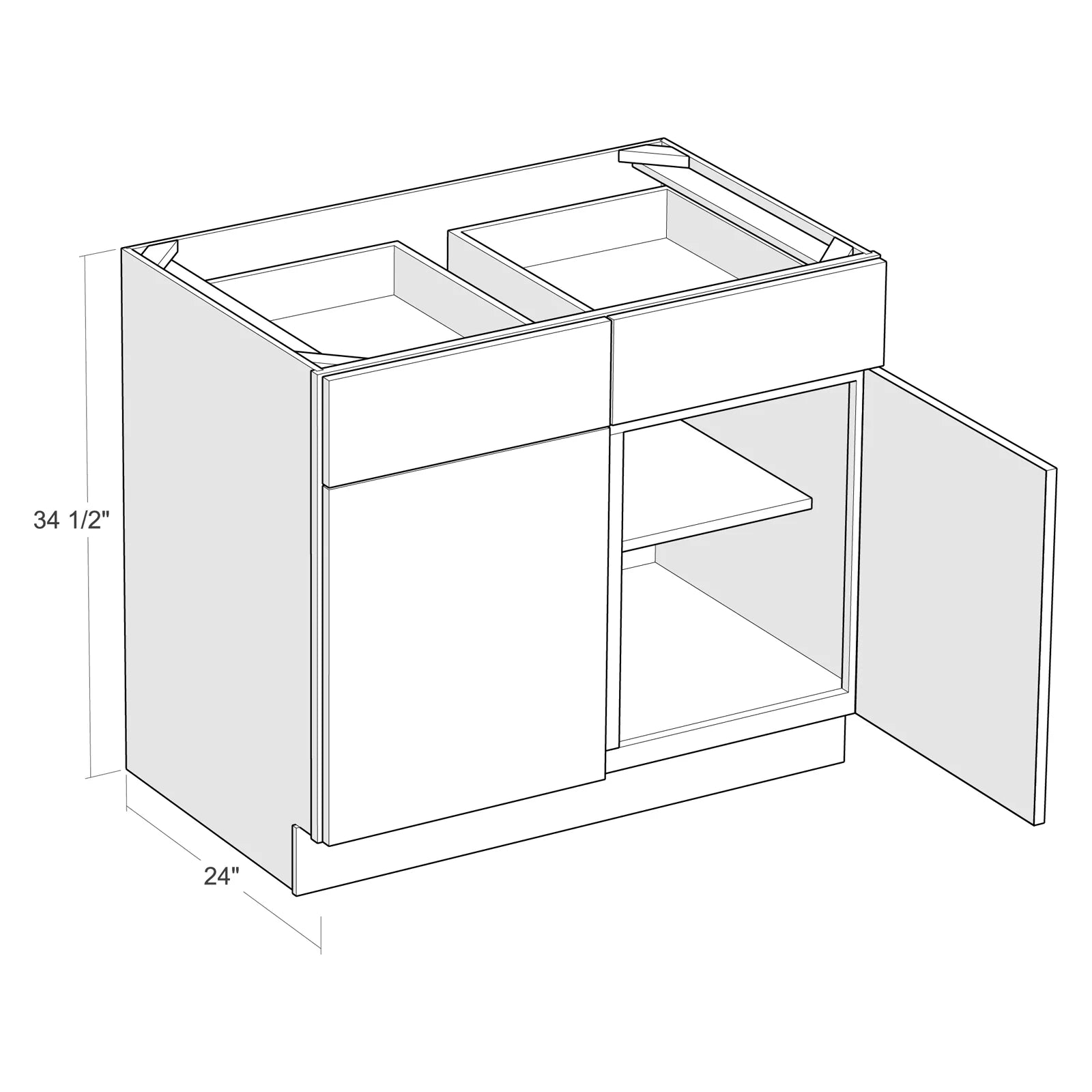 Fabuwood Allure Luna Ocean Blue 39"W Base Cabinet Photo