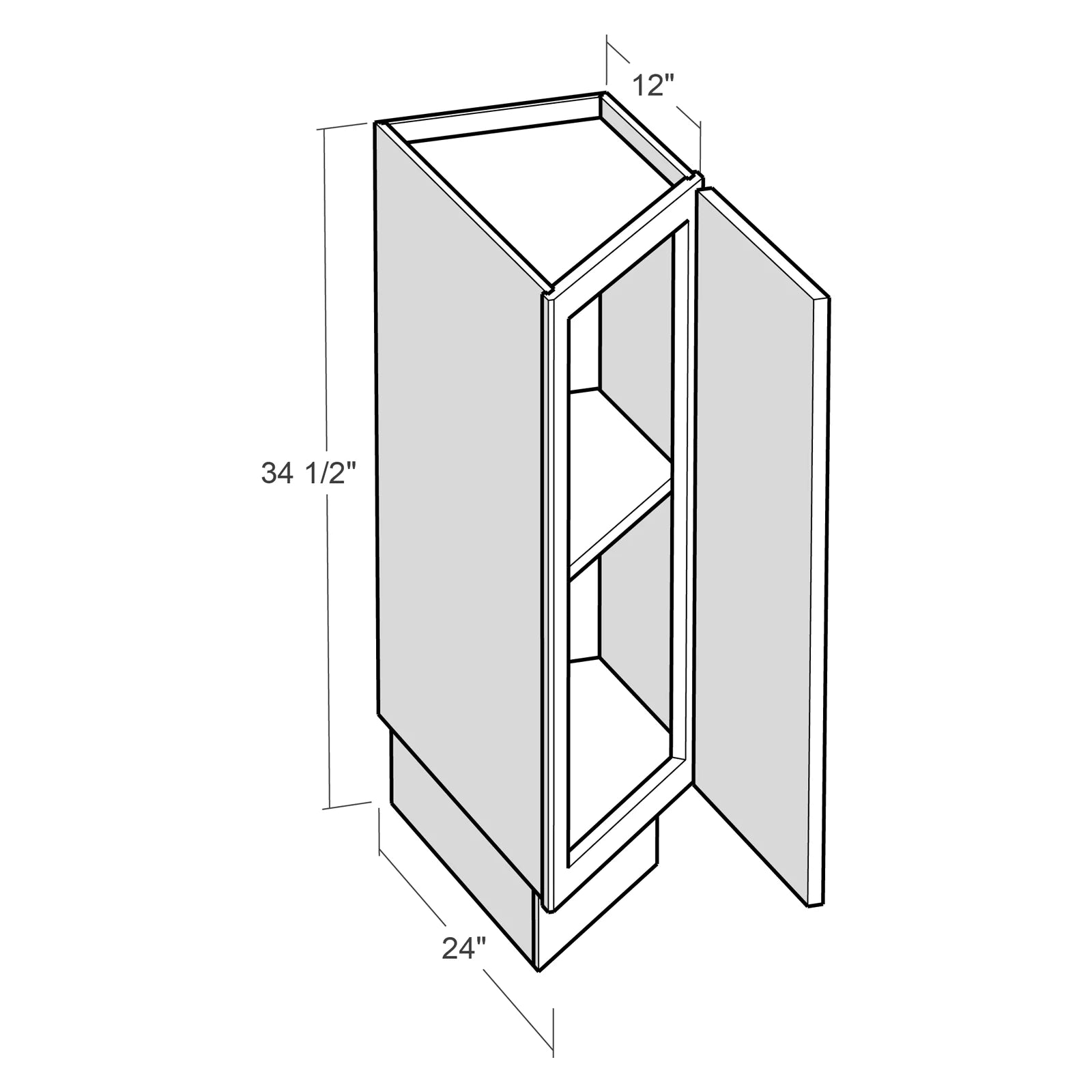 Fabuwood Allure Fusion Dove 12"W Return Angle Base Cabinet Right Photo