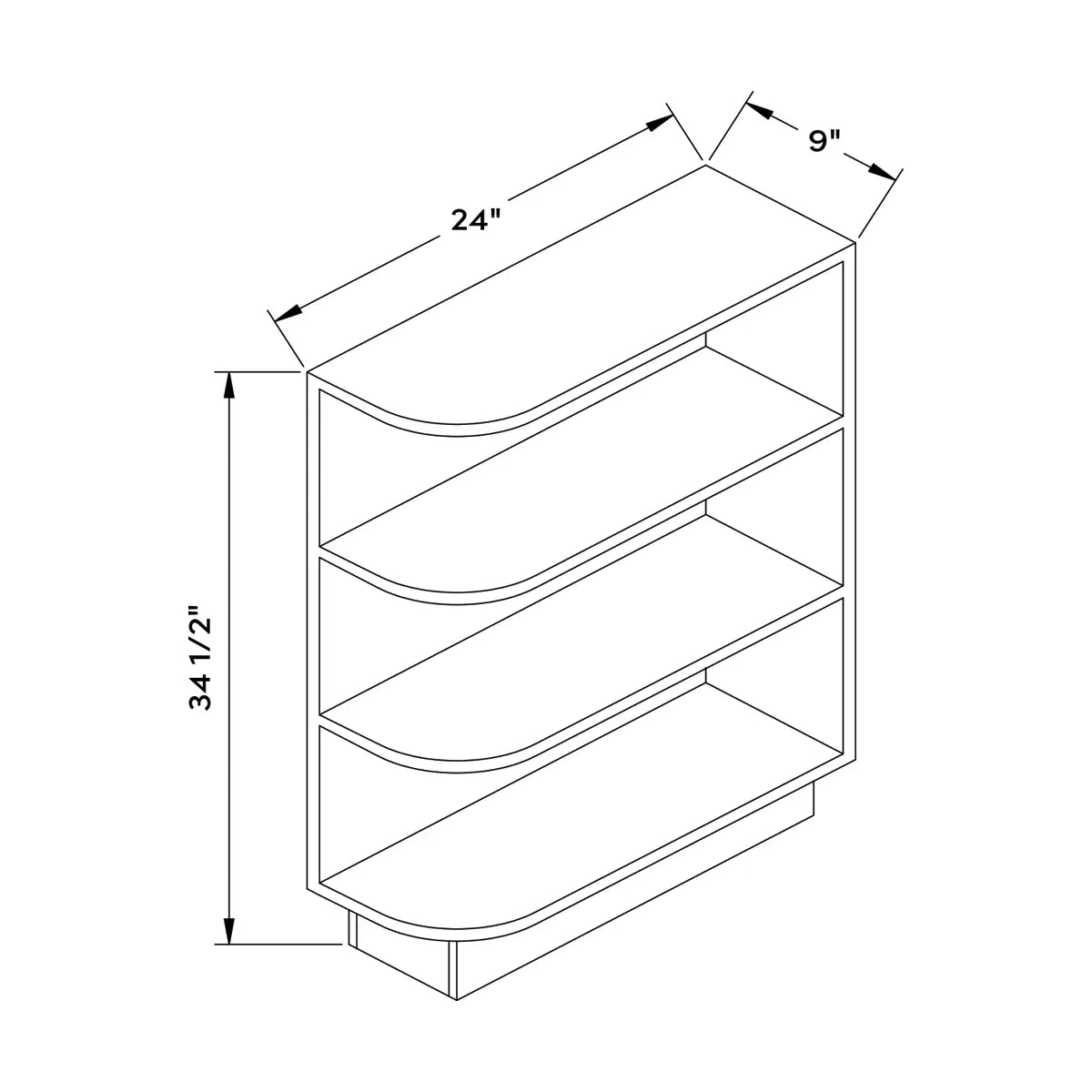 Craft Cabinetry Shaker Gray 9"W Base End Cabinet Image Specifications