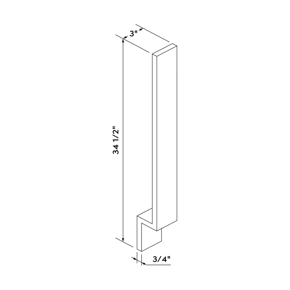 Craft Cabinetry Shaker Black 3"W Base Filler Image Specifications