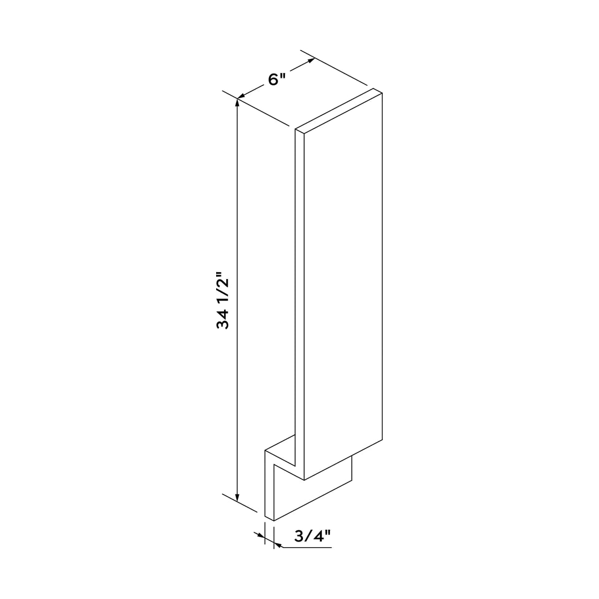 Craft Cabinetry Shaker White 6"W Base Filler Image Specifications