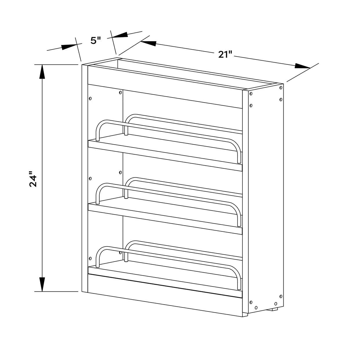 Craft Cabinetry Shaker Black 5”W Spice Pull Out Base Upgrade Image Specifications