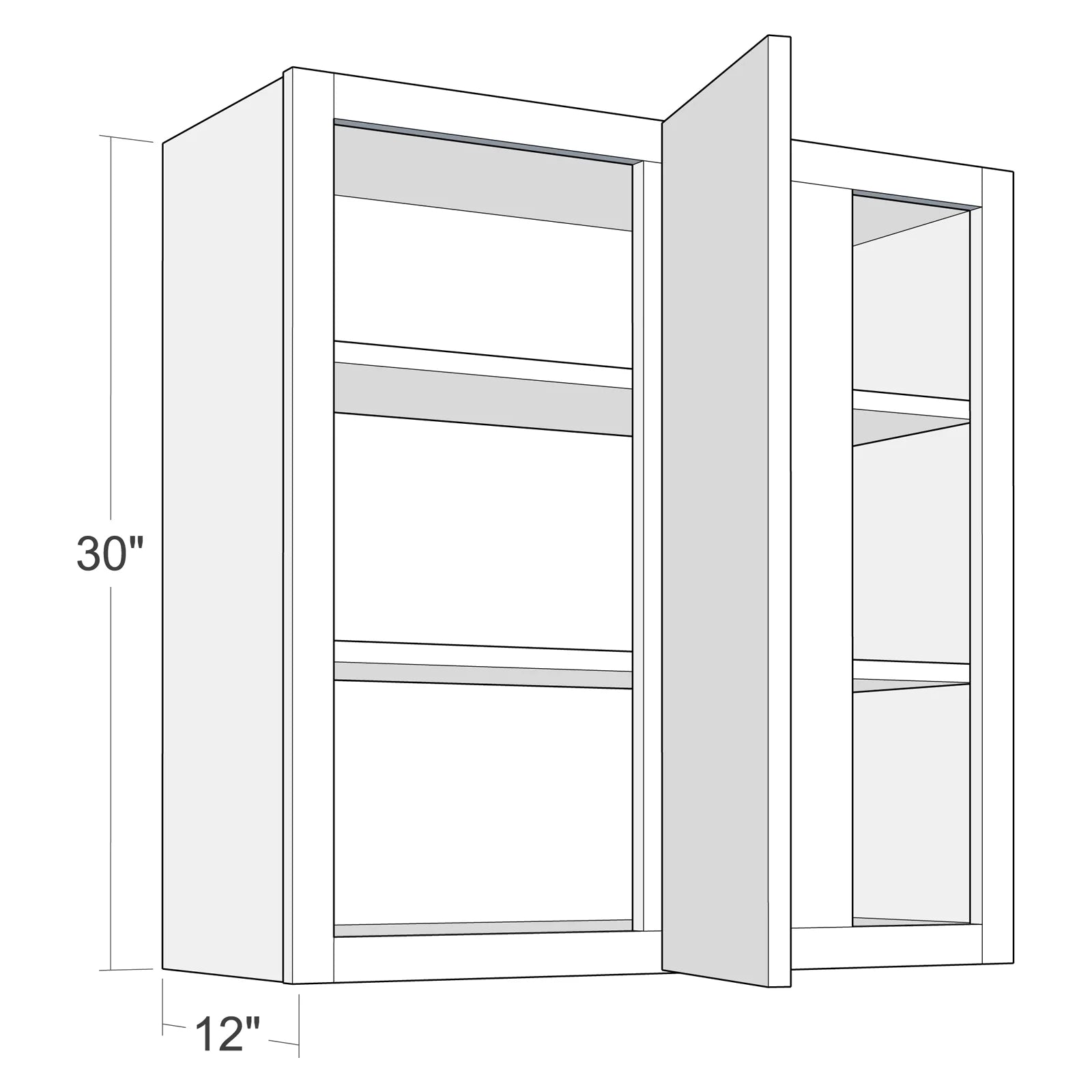 Fabuwood Allure Imperio Dove 30"W x 36"H Blind Wall Corner Cabinet Photo