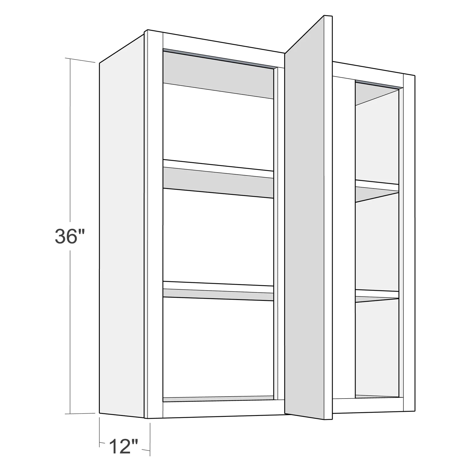 Fabuwood Allure Fusion Cloud White 36"W x 36"H Blind Wall Corner Cabinet Photo