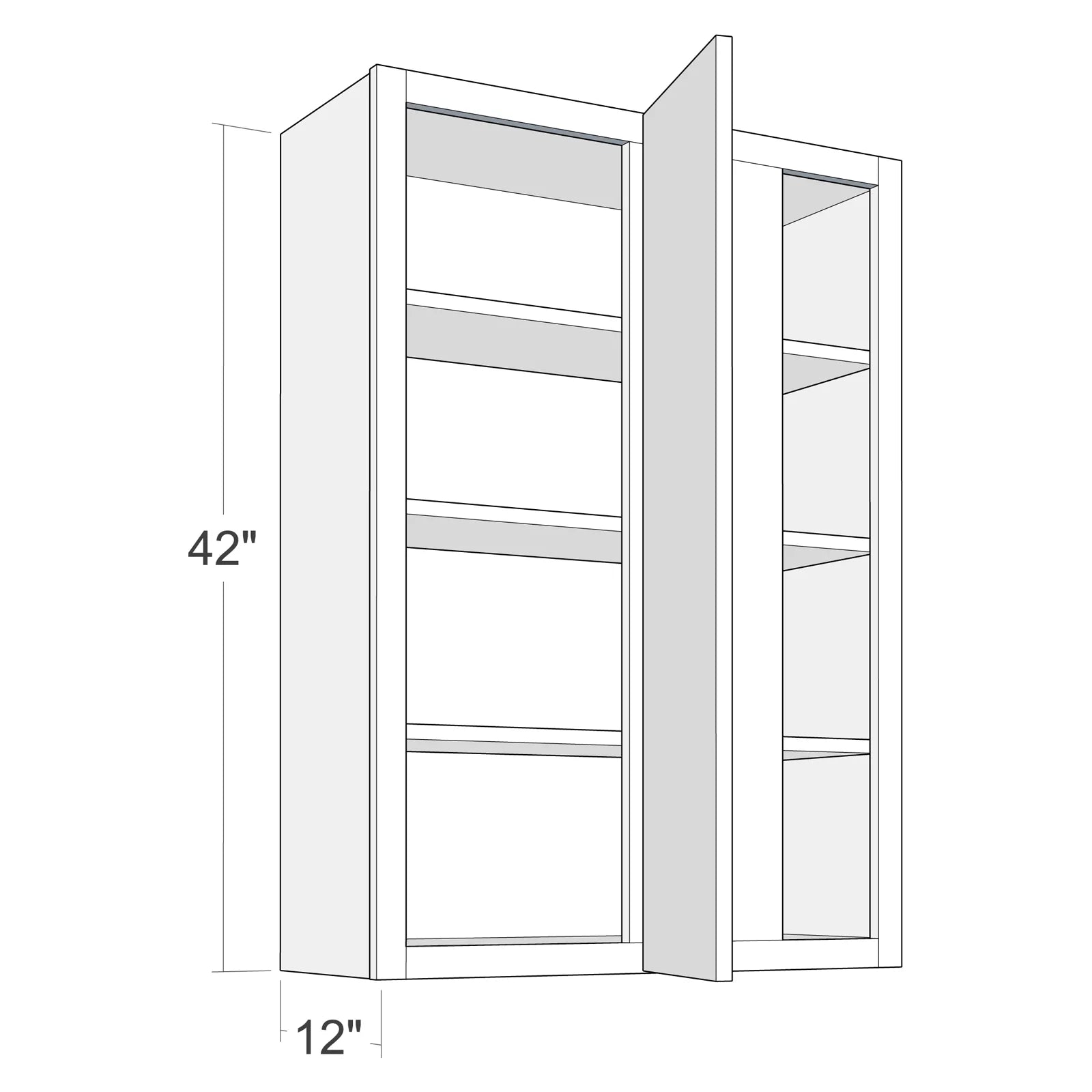 Fabuwood Allure Luna Cloud White 36"W x 42"H Blind Wall Corner Cabinet Photo