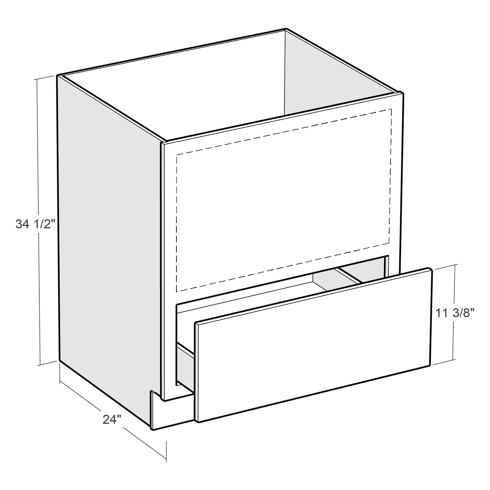 Fabuwood Allure Fusion Nickel 24"W Microwave Base Cabinet Photo