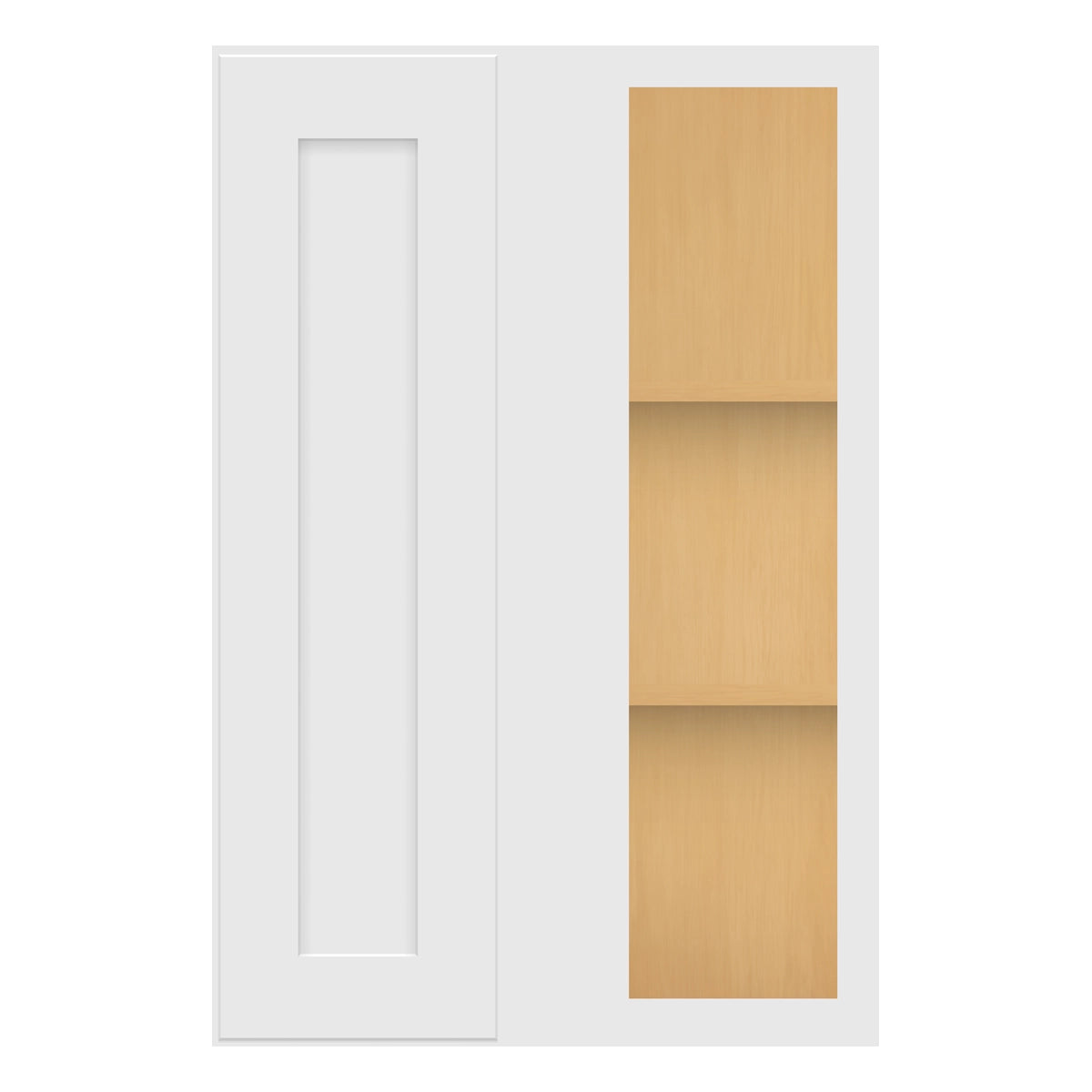 Craft Cabinetry Shaker White 24"W x 36"H Blind Wall Corner Cabinet