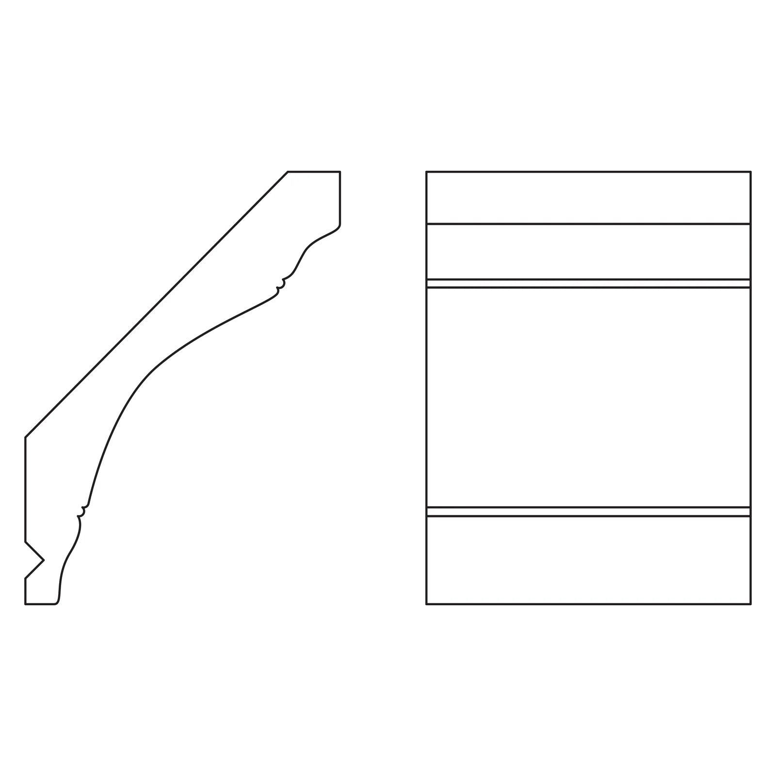 Fabuwood Allure Fusion Dove X-Large Cove Crown Molding 5 1/2 Inches Photo