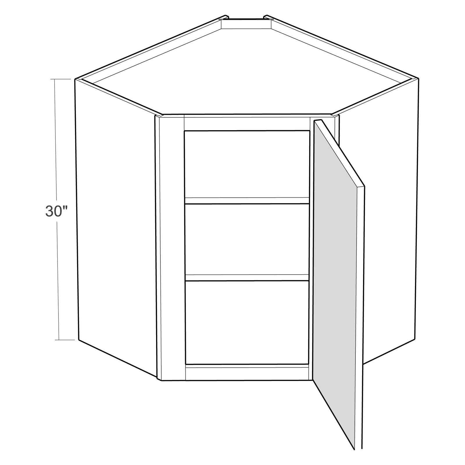 Fabuwood Allure Fusion Cloud White 24"W x 30"H Wall Diagonal Corner Cabinet Photo