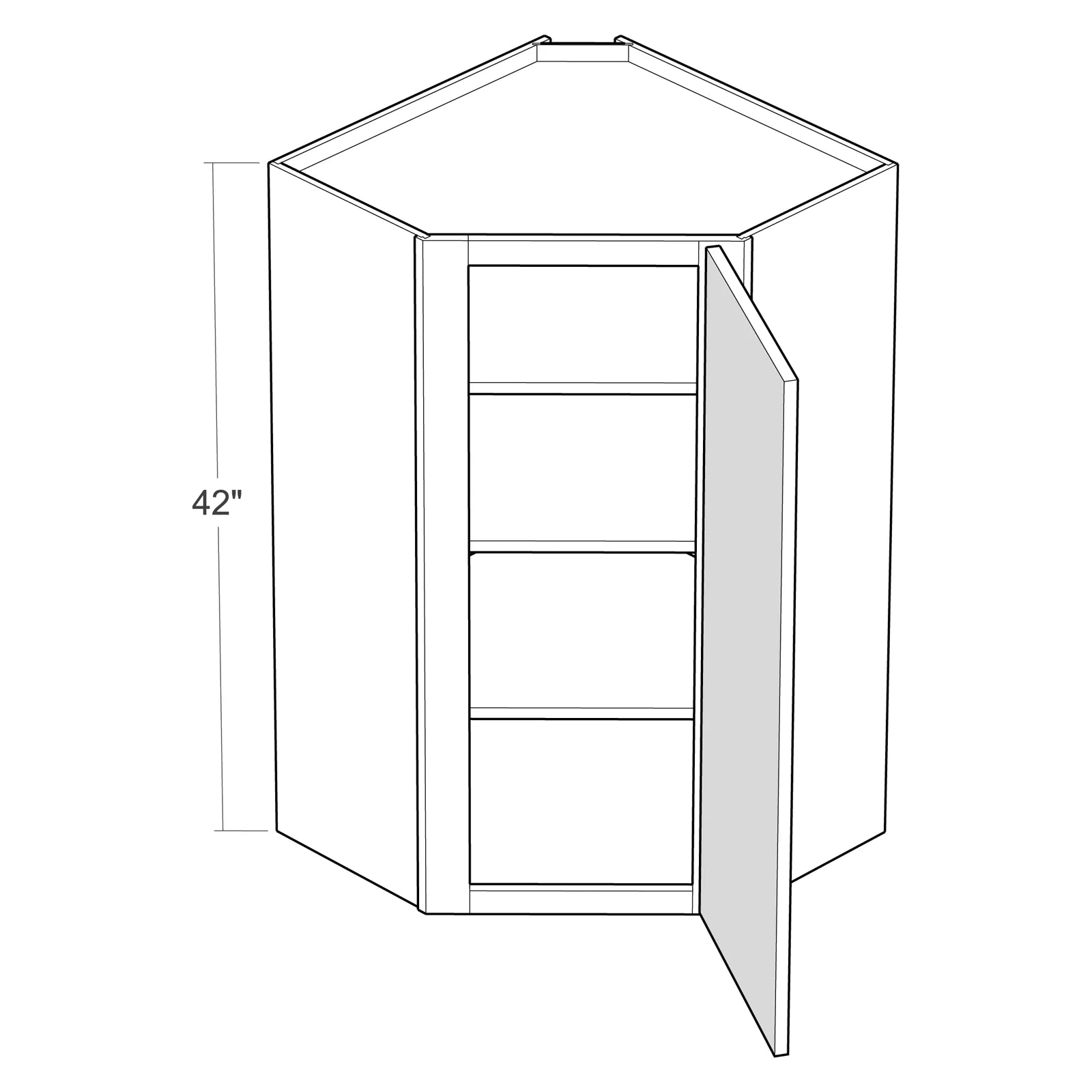 Fabuwood Allure Onyx Frost 24"W x 42"H Wall Diagonal Corner Cabinet Photo