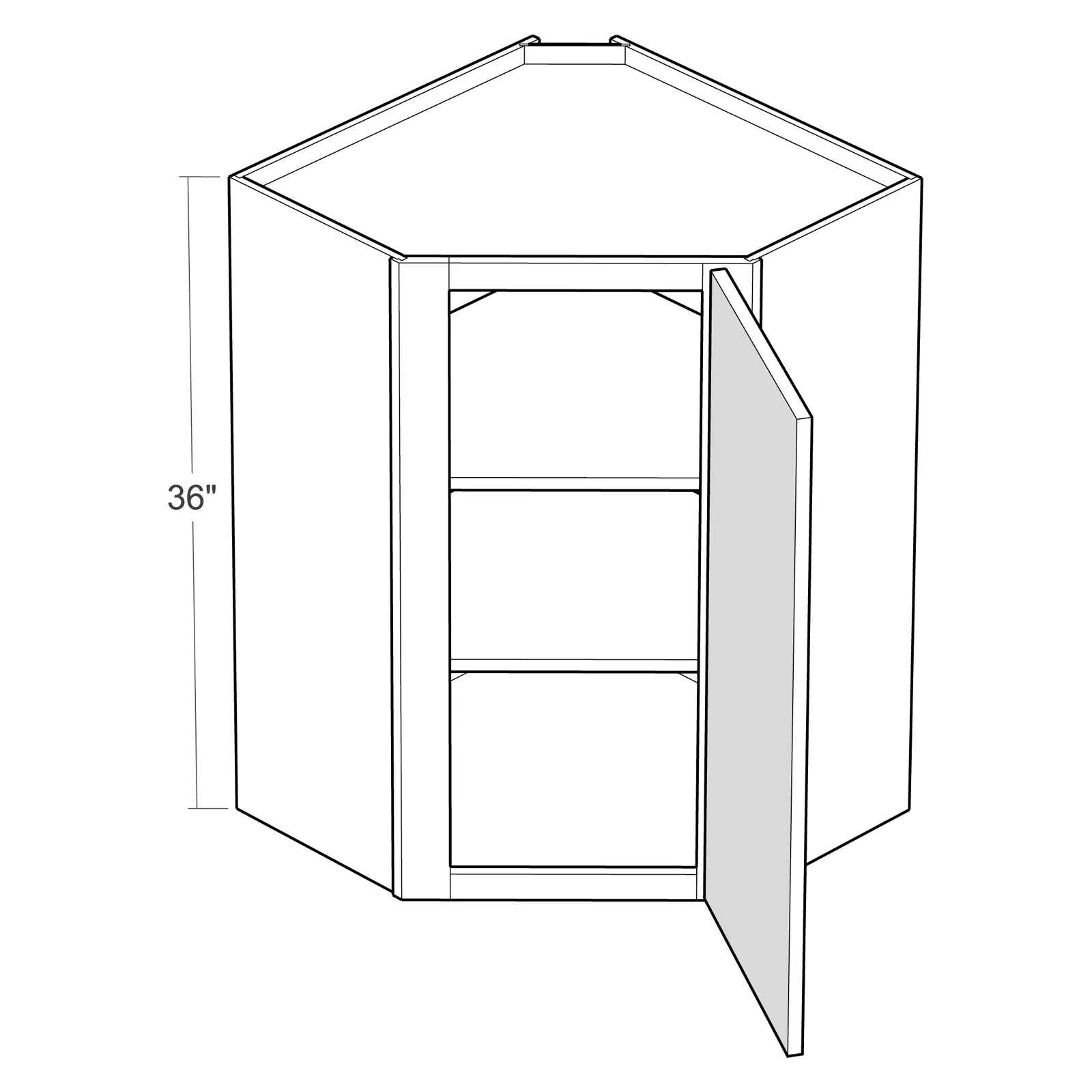 Fabuwood Allure Nexus Frost 27"W x 36"H Wall Diagonal Corner Cabinet Photo