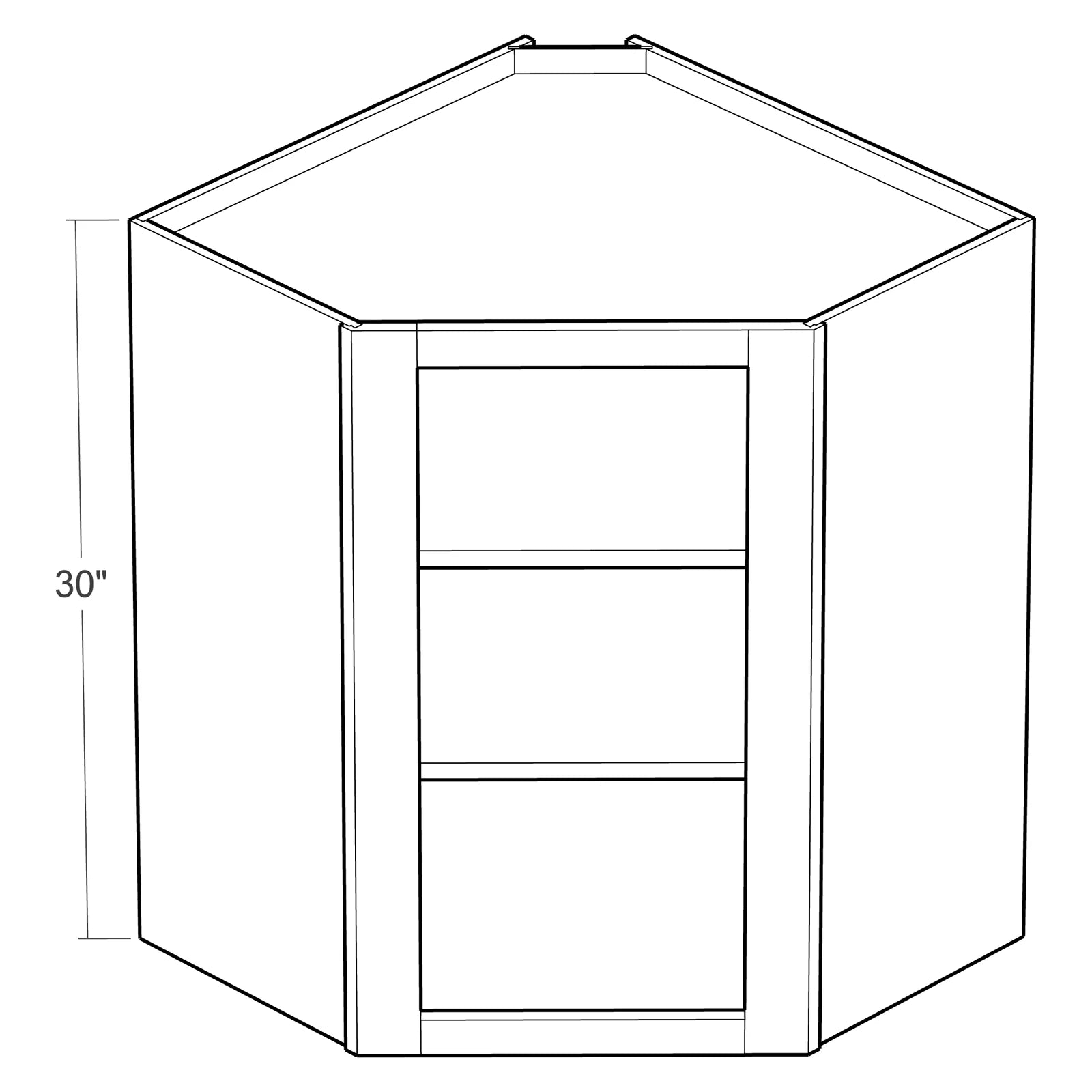 Fabuwood Allure Imperio Ocean Blue 24"W x 30"H No Door Diagonal Corner Wall Cabinet Photo