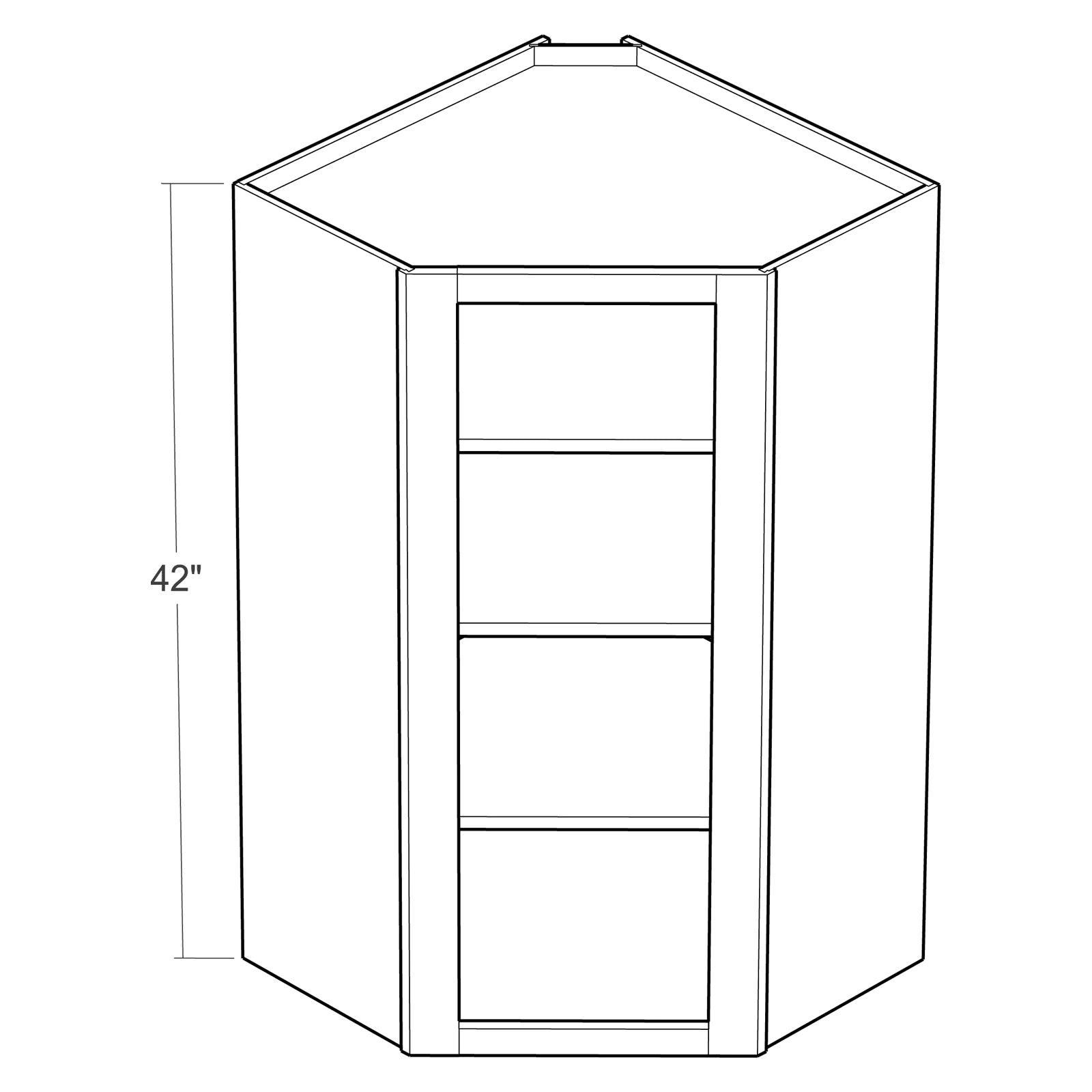 Fabuwood Allure Nexus Cloud White 24"W x 42"H No Door Diagonal Corner Wall Cabinet Photo