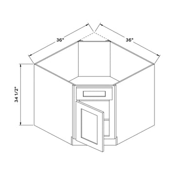 Craft Cabinetry Recessed Panel Gray Stain 36”W Sink Cabinet