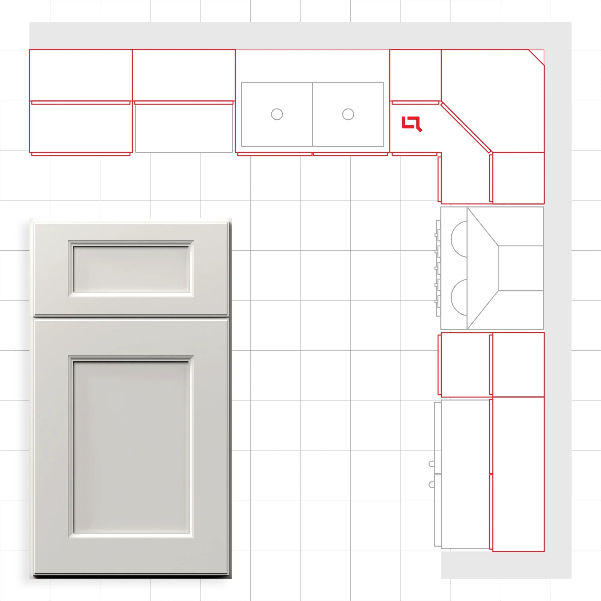 Fabuwood Allure Fusion Cloud White 10x10 Kitchen Design Set Image