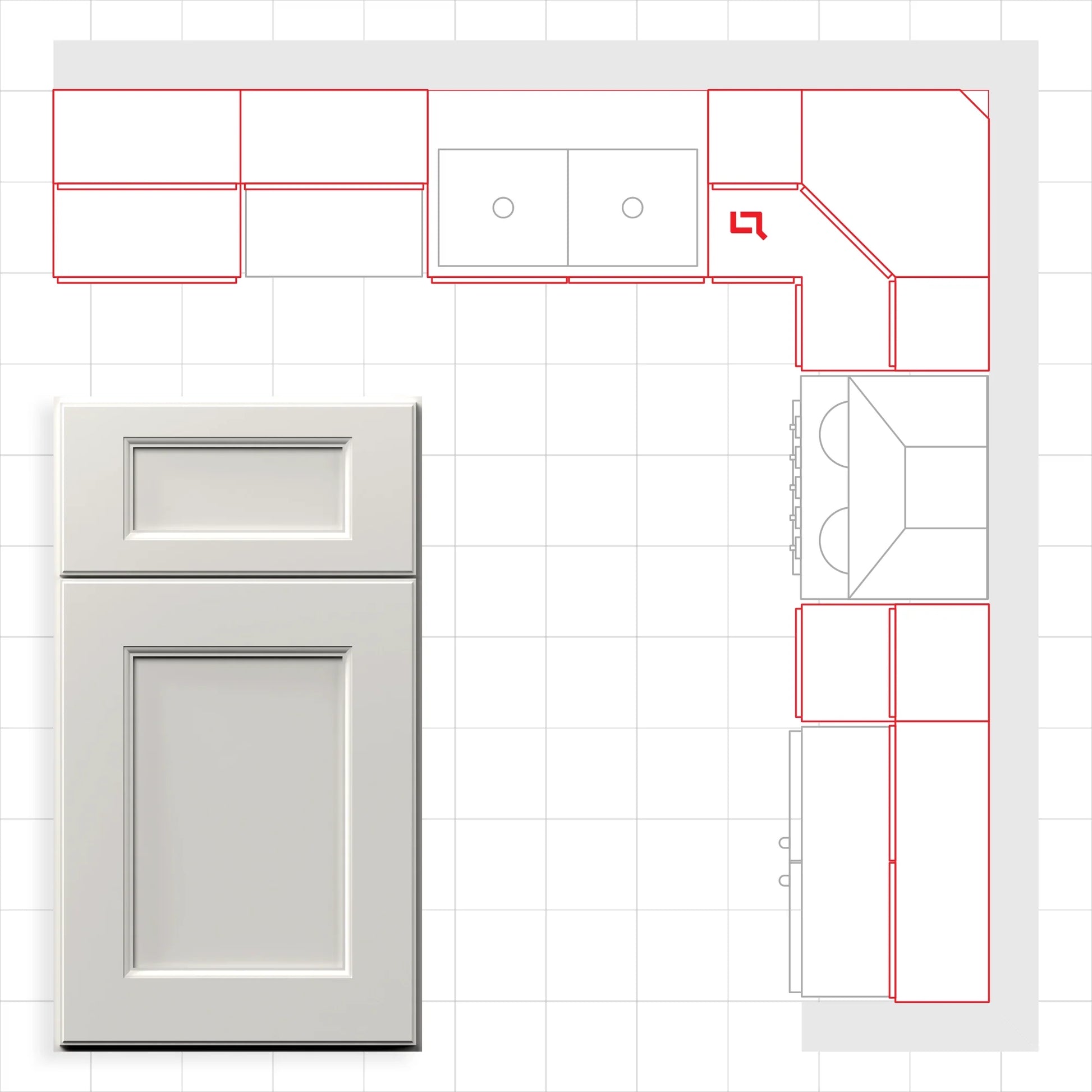 Fabuwood Allure Fusion Cloud White 10x10 Kitchen Design Set Image