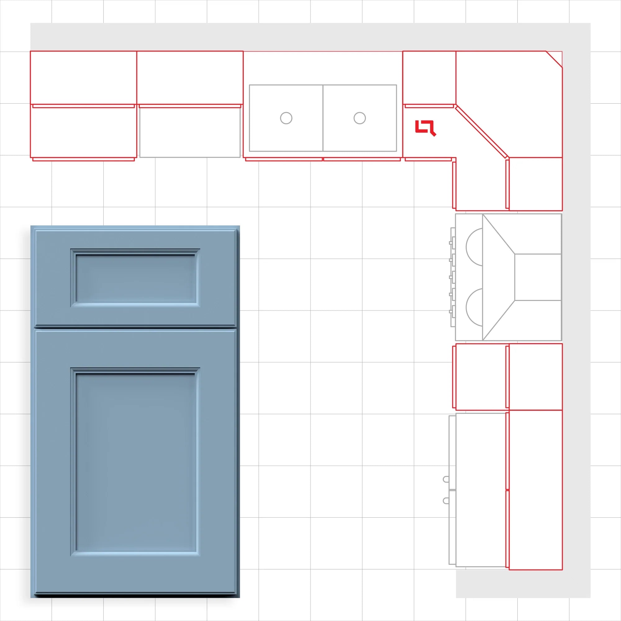 Fabuwood Allure Fusion Ocean Blue 10x10 Kitchen Design Set Image