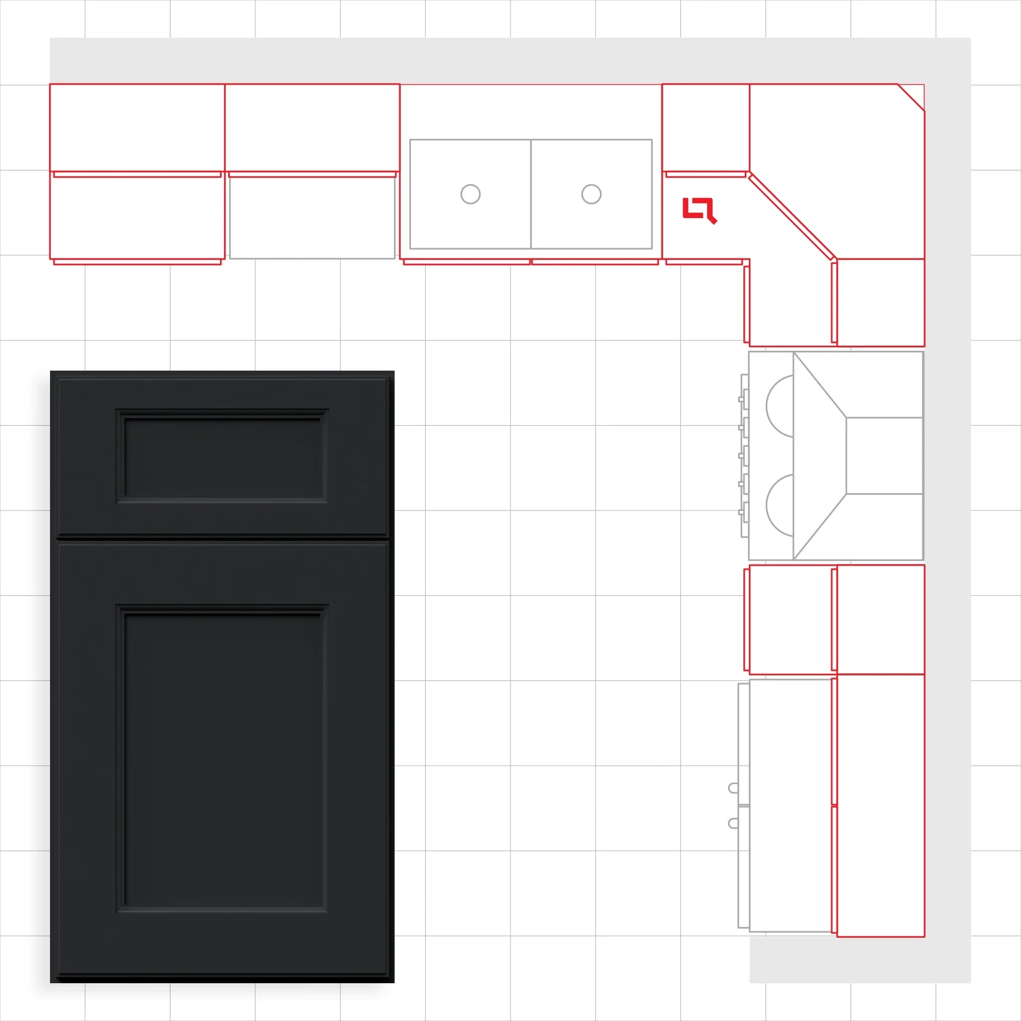 Fabuwood Allure Fusion Pitch Black 10x10 Kitchen Design Set Image