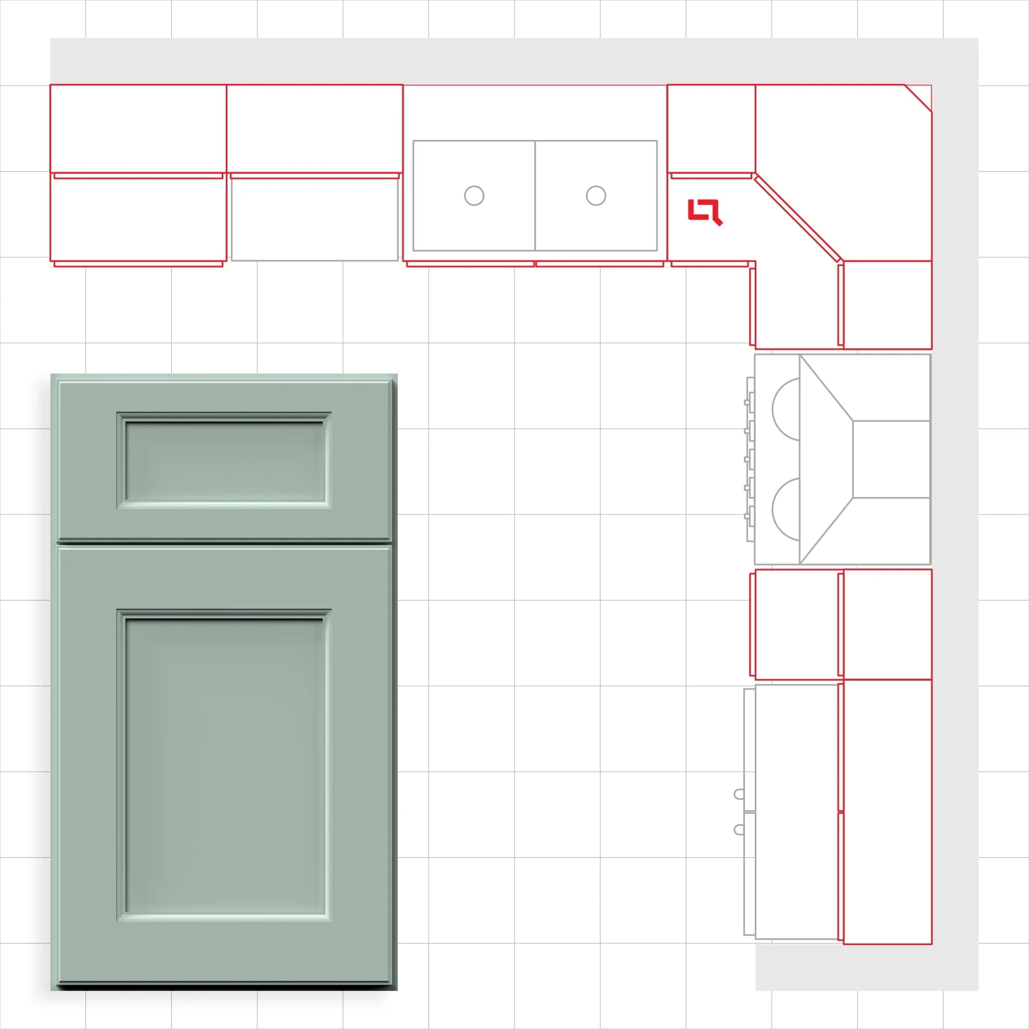 Fabuwood Allure Fusion Sage Green 10x10 Kitchen Design Set Image