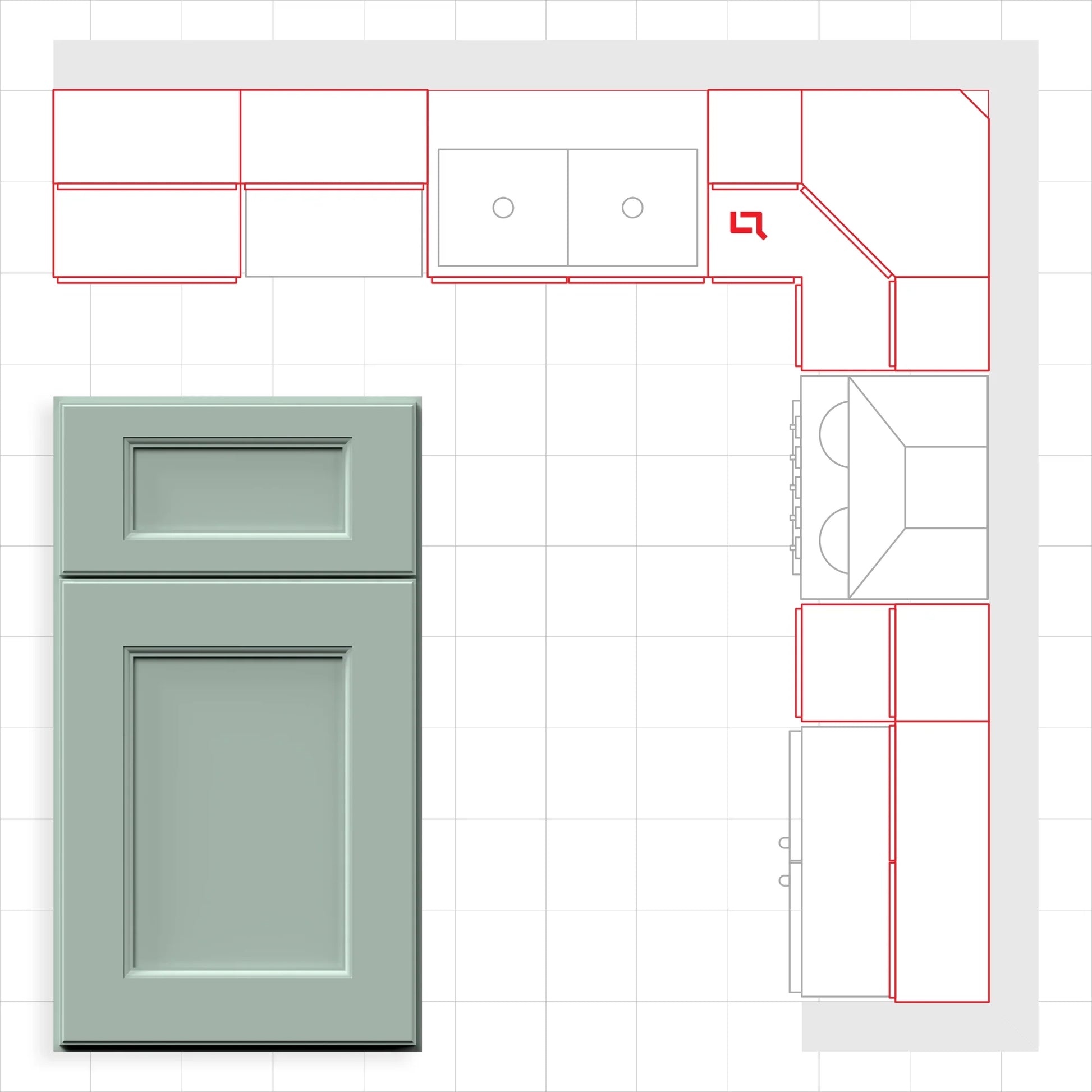 Fabuwood Allure Fusion Sage Green 10x10 Kitchen Design Set Image