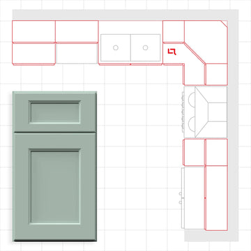 Fabuwood Allure Fusion Sage Green 10x10 Kitchen Design Set